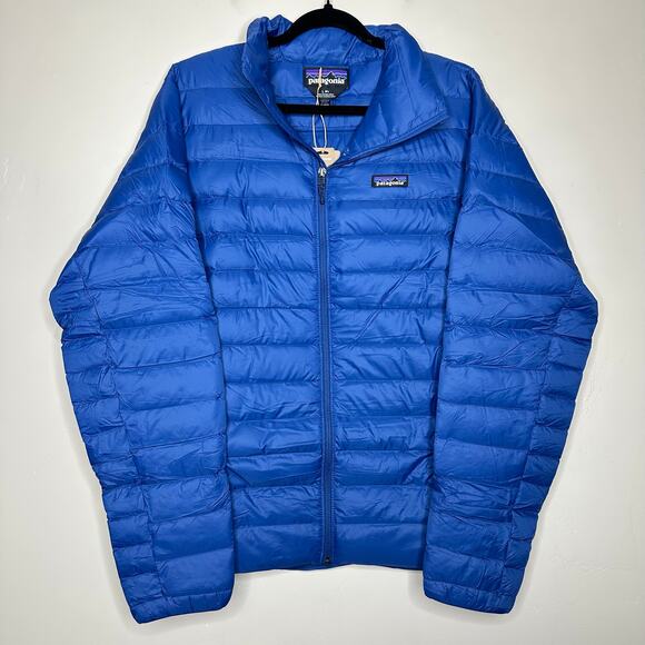 Patagonia Down Sweater Jacket Full Zip Puffer Cement Blue Mens Sz Large NWT $279 - Picture 1 of 8